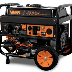 WEN Generator 4,750 Watts 120V/240V Dual Fuel Portable Generator with Wheel Kit and Electric Start (DF475T)