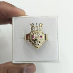 10kt Real Gold Lion King Ring For Men 