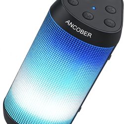 Portable Wireless Bluetooth Speaker with HD Powerful Stereo Sound, 8 Cool LED Light Modes, IPX4 Waterproof, 30H Playtime, TWS Pairing, BT5.3 with AUX-