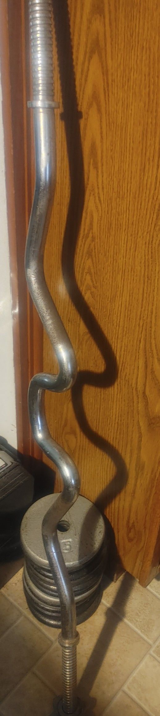 60lbs 1" Plate Weight & Curl Bar