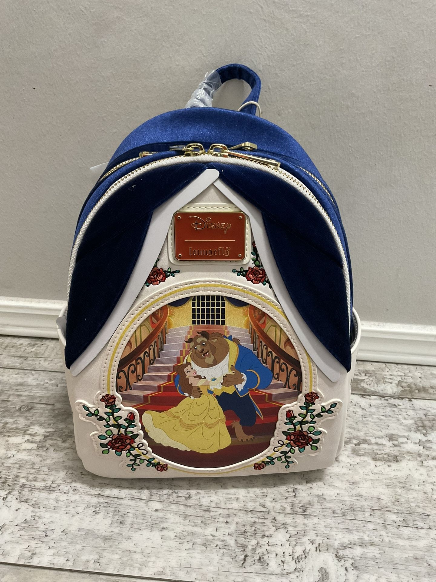 NWT Loungefly Beauty And The Beast Velvet Backpack