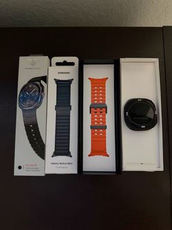 Samsung Galaxy Watch Ultra 47mm (32GB / 2024) Titanium + 3 Bands + Bezel Protector Bundle