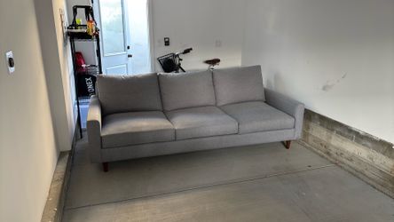 Gray mid century sofa