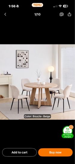 Round dining table with 4 chairs