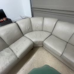 Light Grey Sectional Leather Couch