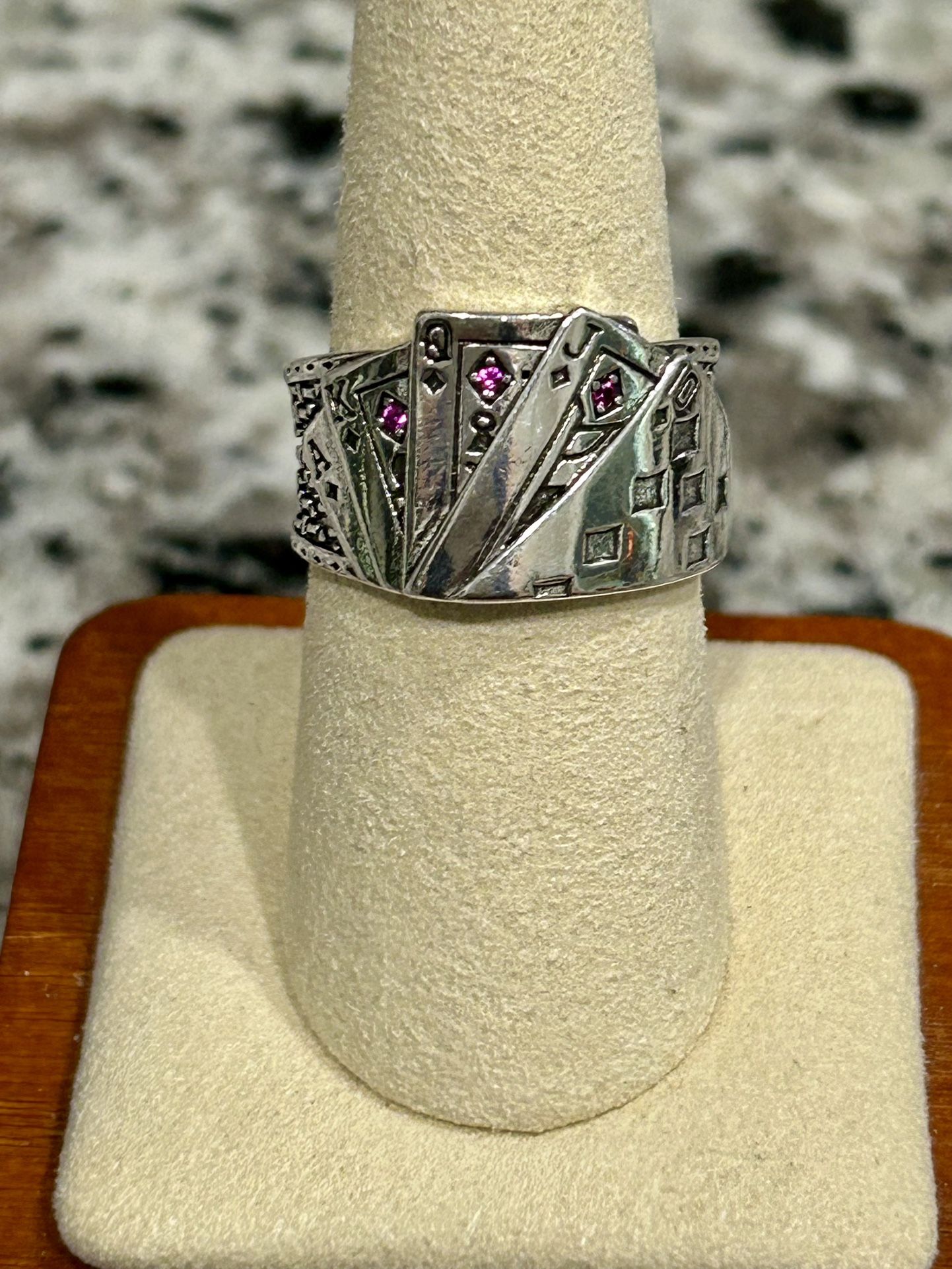 New S925 Sterling Silver Poker Ring
