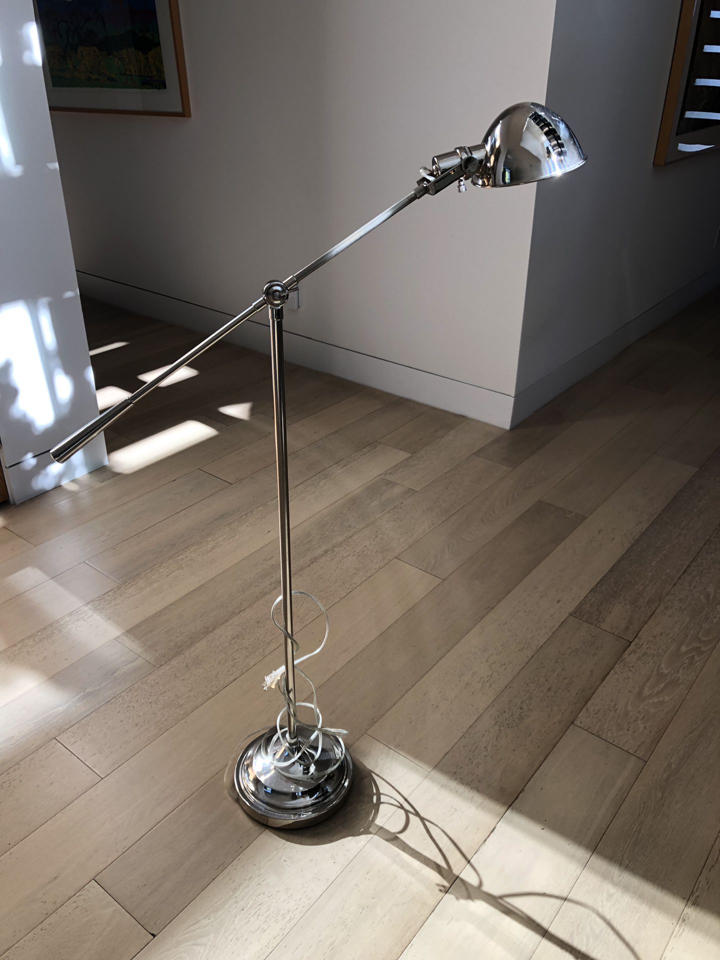 Silver floor desk lamp
