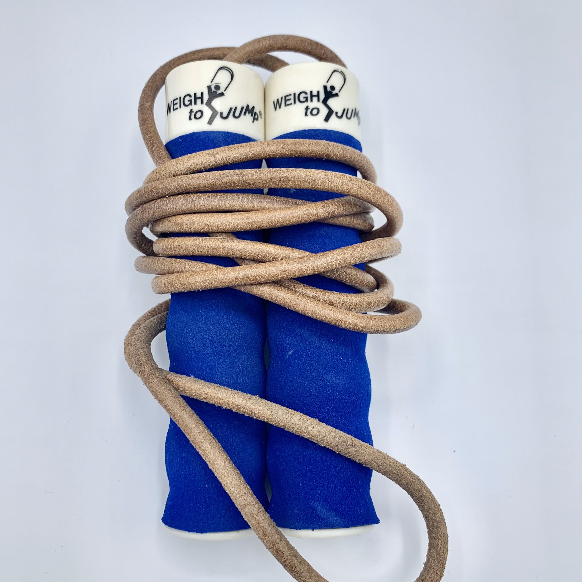 Vintage All Pro Weigh to Jump Genuine Leather Jump Rope With Weighted Handles
