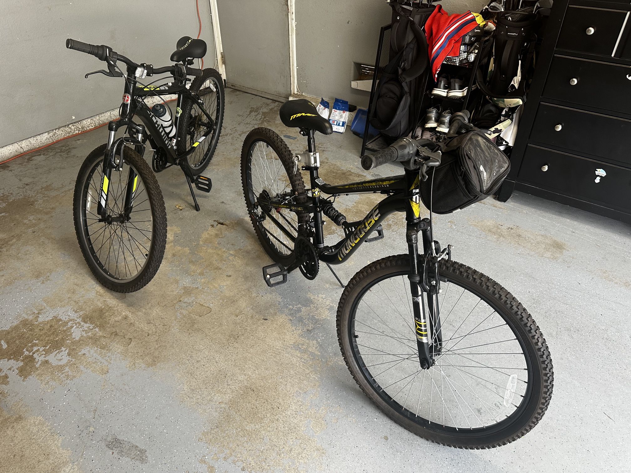 Two bikes For Sale Mongoose Standoff R4154TGA and 2021 Schwinn S4966TGJ