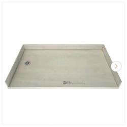 Tile Redi Redi Free 32 in. x 60 in. Barrier Free Shower Base with Left Drain and Polished Chrome Drain Plate