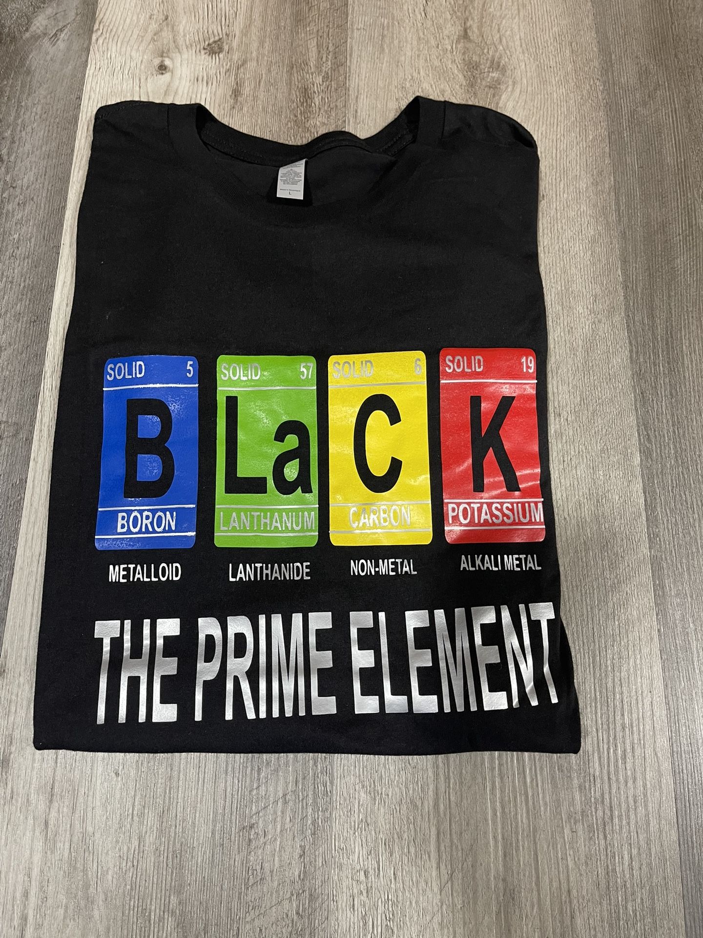 Black Prime Element Graphic Tee Adult Size L