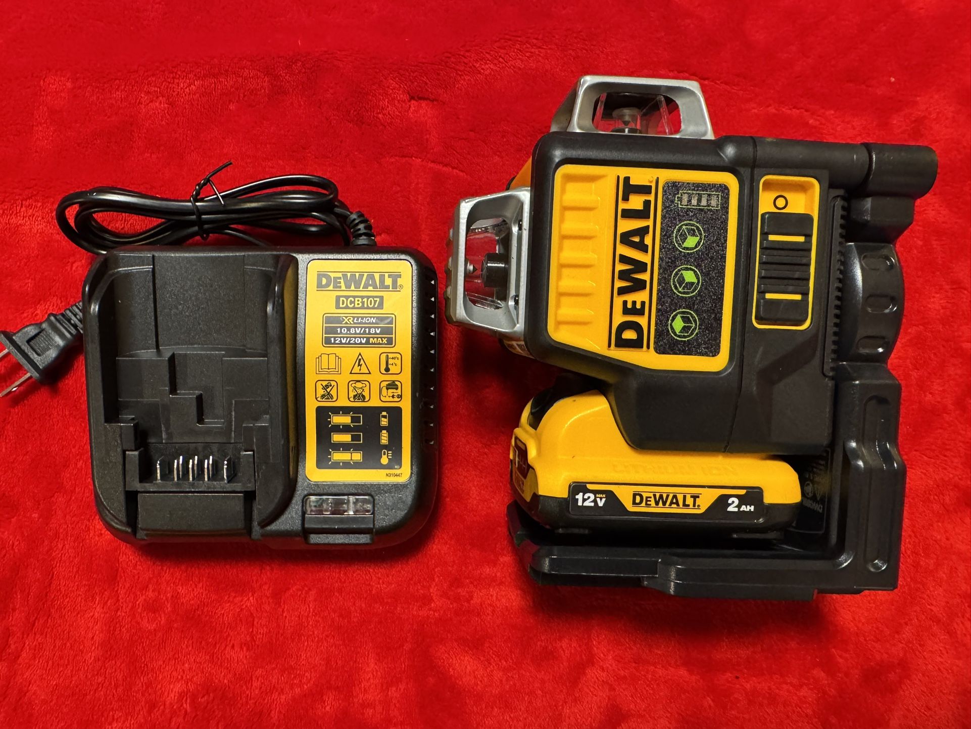 2025 NEW Dewalt 3 Sides*360 Degree Vertical 12V Lithium Battery 12 Lines Laser Level Horizontal Green Meter Outdoor TOOL