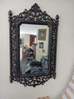 Antiqued Lightweight Ornate Mirror