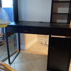 Desk With Built-in Bookcase