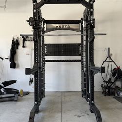 PRO SERIES Ultimate 3-1 Half Rack Functional Trainer w/Smith Machine Bar | 400lb Stack | Gym Equipment | Fitness | Commercial | Squat Rack   🎊 THANKS