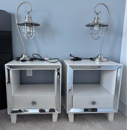 Nightstand and Lamp x 2
