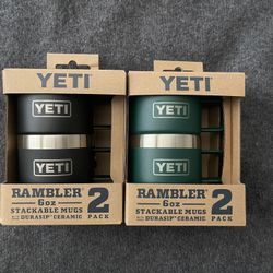 Yeti Rambler 6oz Mugs W/durasip. Brand New 