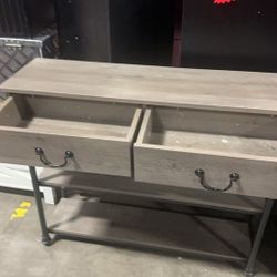 Console Table with 2 Drawers and 3 Tier Shelves $60