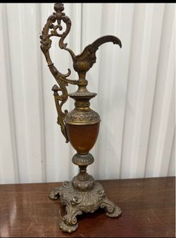 Vintage Mantle Ewer pitcher lion face Renaissance revival era style 