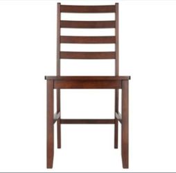 16-13 wood hamilton 2-piece ladder back chair Brown. New