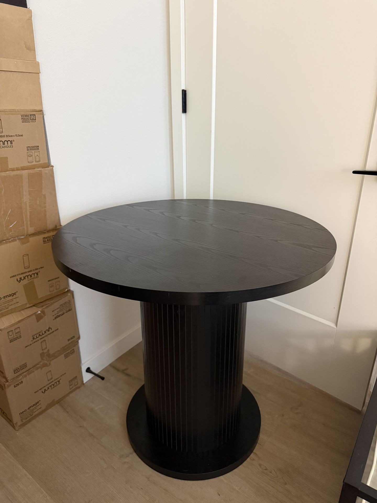 Modern Small Dining Table – Black Wood