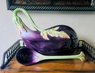 Vintage Fitz & Floyd Eggplant Soup Tureen