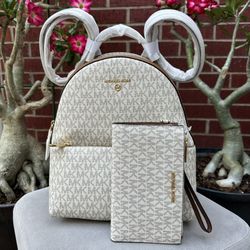 Michael Kors Medium Backpack And Wallet