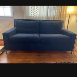 Blue Velvet Sleeper Sofa - FREE 