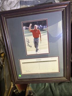 Curtis Strange 1989 U S Open Winner Framed Signed Scorecard And Photo