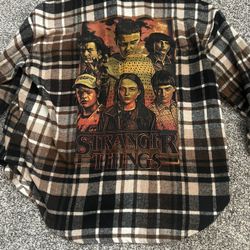 Women’s stranger Things Flannel Button Up Shirt  