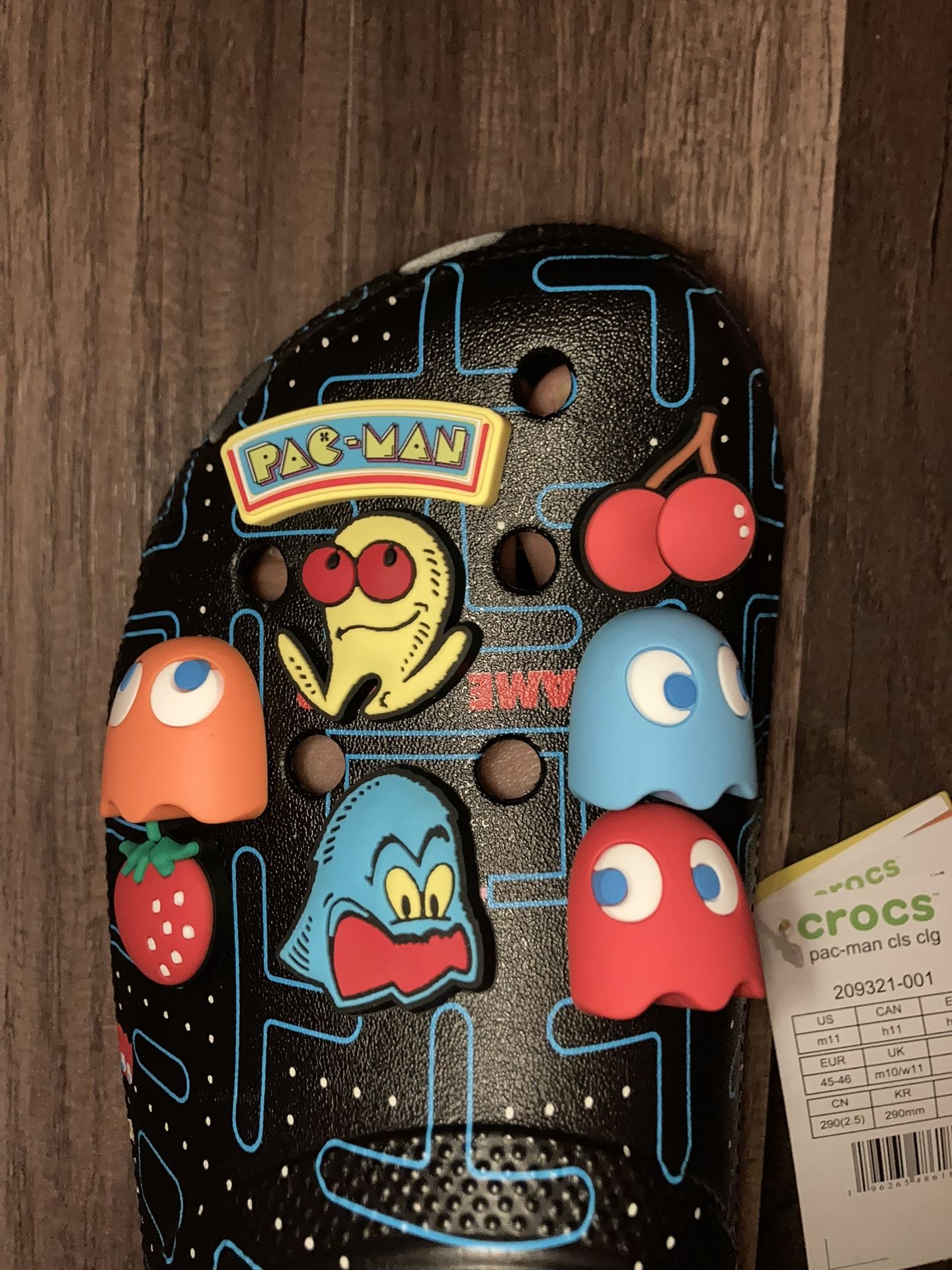 Limited Edition Genuine PAC-Man Crocs W/ Bonus Pins