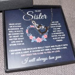 To My Sister Gift Necklace + Lip Plumping Gloss Set 