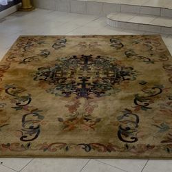 Dining table and area rug