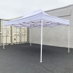 $130 (New) Heavy-duty 10x15 ft outdoor ez pop up canopy party tent instant shades w/ carry bag (white, blue) 