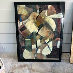 Free XL Cubism Abstract Wall Art - Wood & Laquer