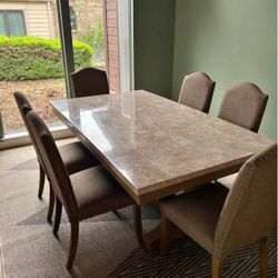 Marble Dining Table and 6 chairs