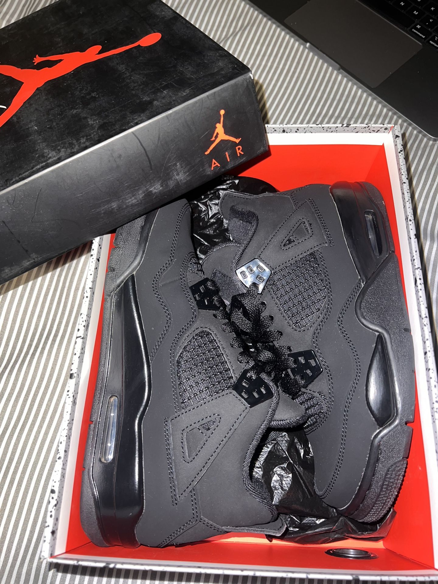 Black Cat Jordan 4 Size 5Y
