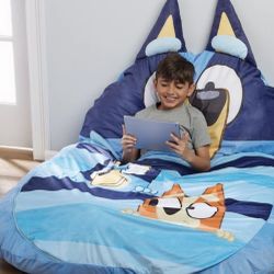 💙 Bluey Kids Floor Lounger/Sleeping Bag - Soft Memory Foam - Large 47”x64” (Brand New) 💙