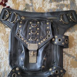 Leather Thigh Fanny Pack Motorcycle 