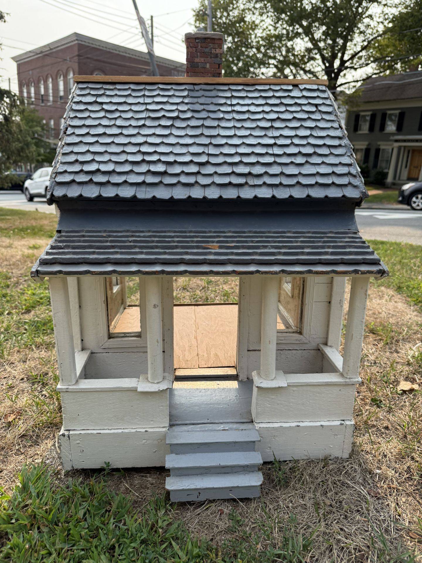 Antique Hand Built Wood Doll House