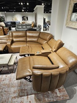 Sale...Sale!! 6 Pc Modern Power recliner & headrest Leather Modular sectional!