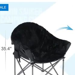 Plush Moon Saucer Chair with Carry Bag - Supports 350 LBS