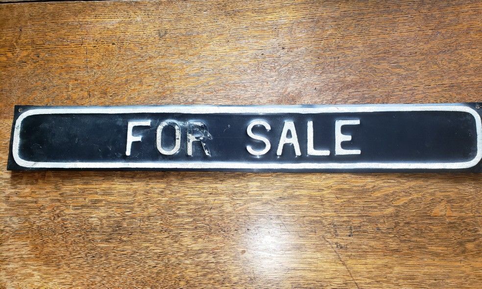 100+ Yr Old Tin For Sale Sign 3.25" x 12.25"
