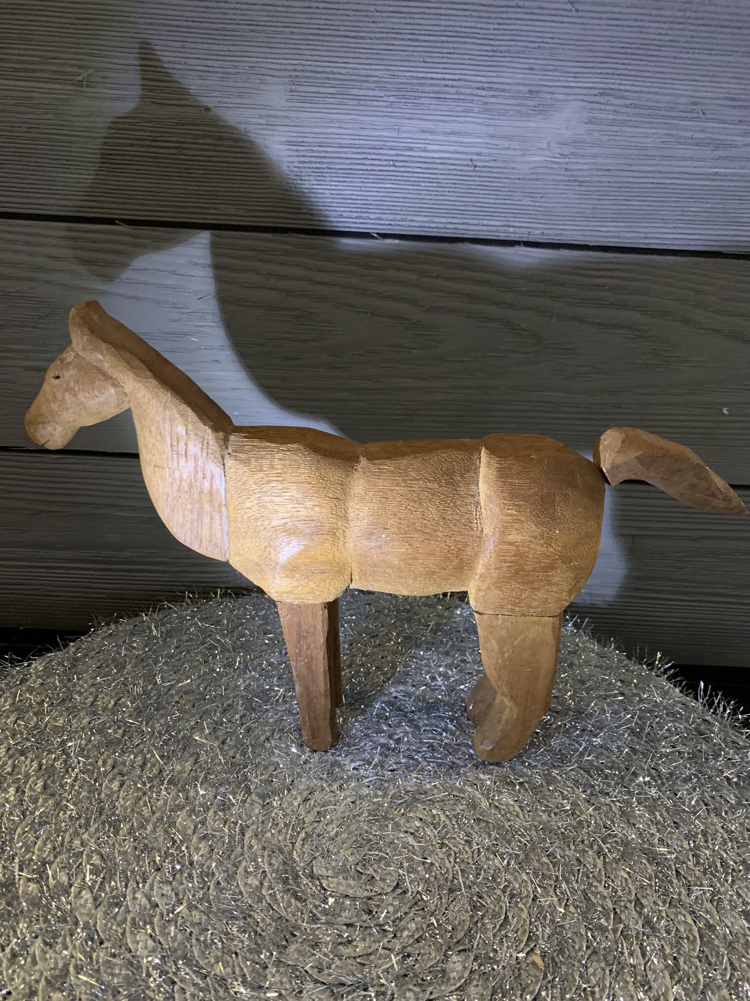 Hand- Carved Wooden Horse Statue