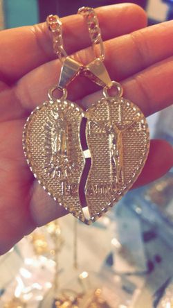 Broken heart gold plated