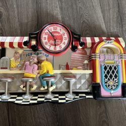  Coca Cola Vintage 3D Wall Clock Ice Cream Shop Soda Fountain Jukebox Diner