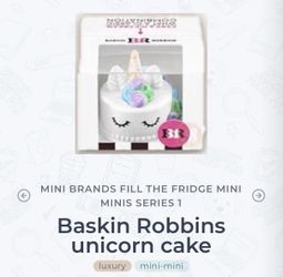 Zuru Mini Brands Unicorn Cake Mini Minis Luxury Baskin Robbins Fill the Fridge
