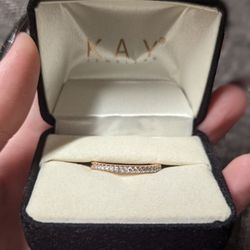 Rose Gold With Diamond Wedding Band