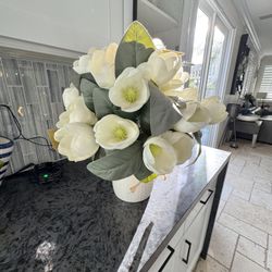  White Roses For A Vase