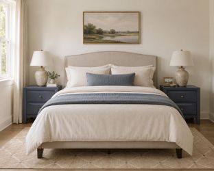 Mid century modern gray nightstands
